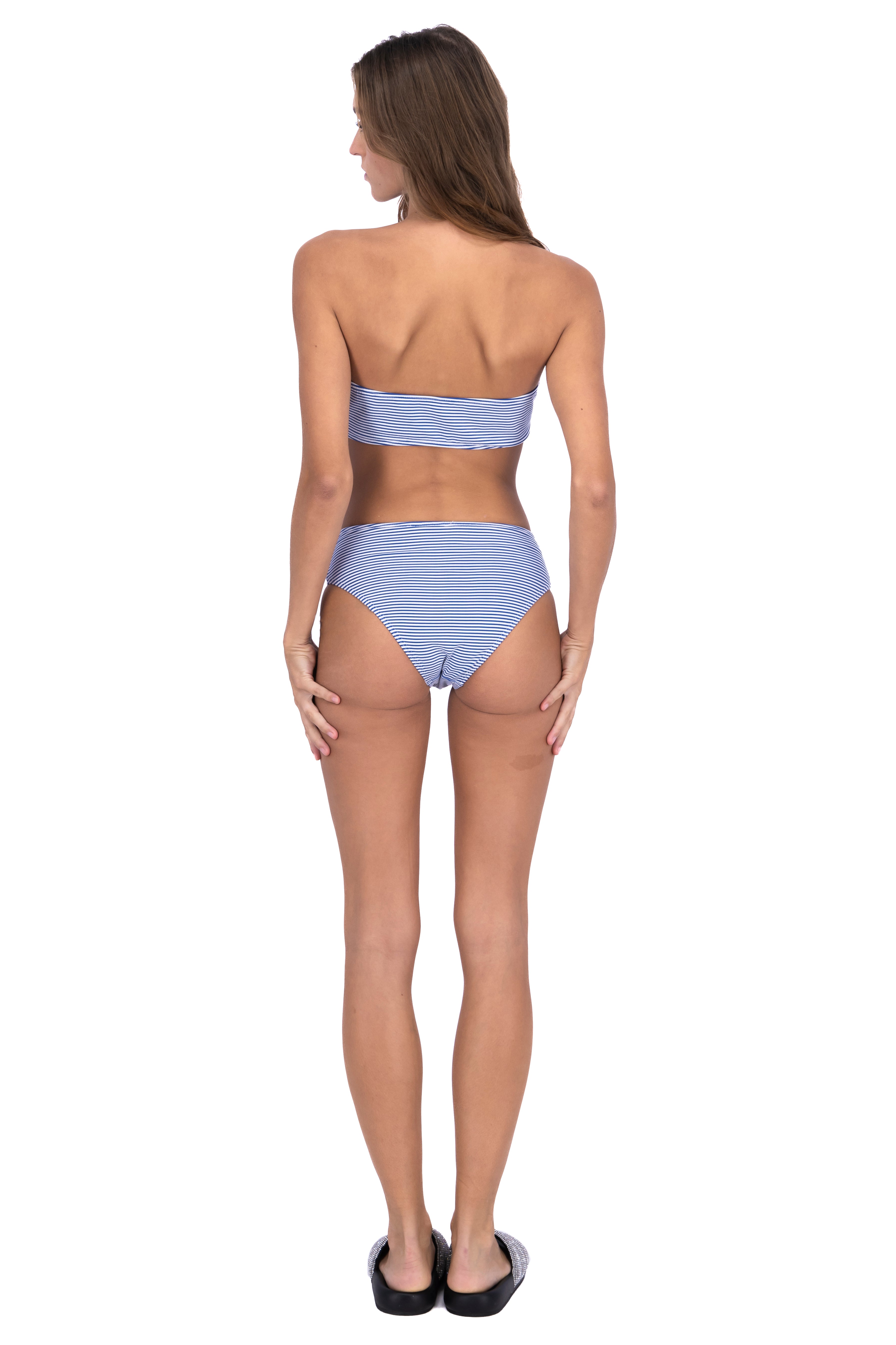 Bikini rayas detalle aros AZUL COMBO