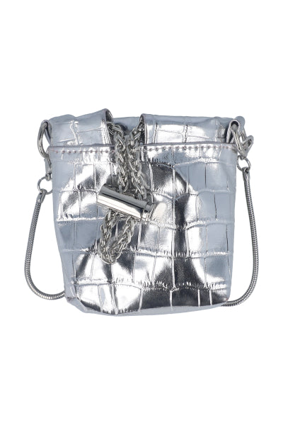 Bolsa Mini Crossbody Metalizada PLATA