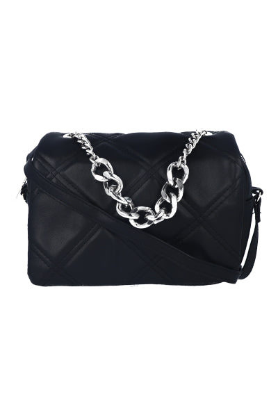 Bolsa Midi Capitonada Cadena NEGRO