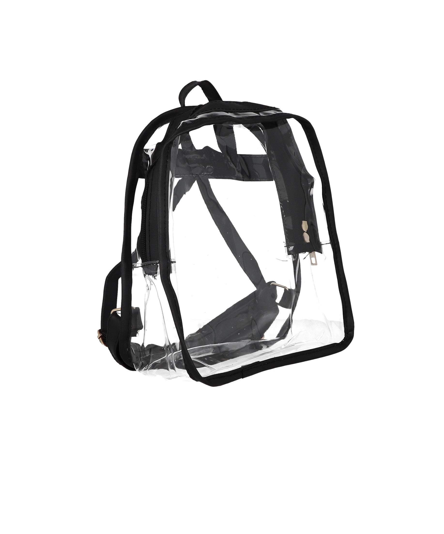 Mochila Transparente Bordes Color NEGRO