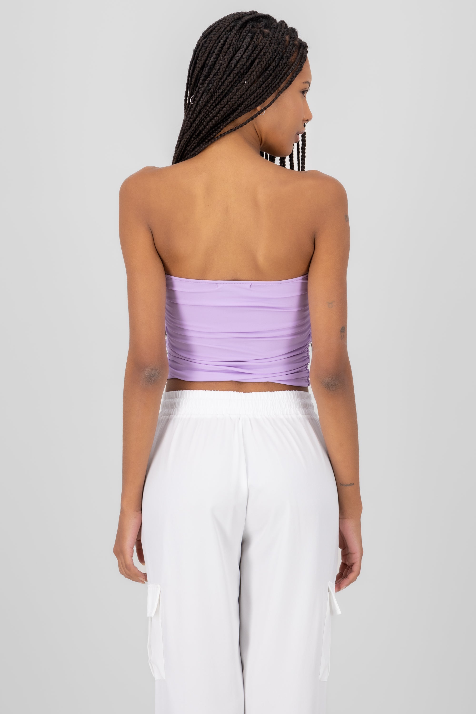 Top Tubo Strapless Drapeado LAVANDA