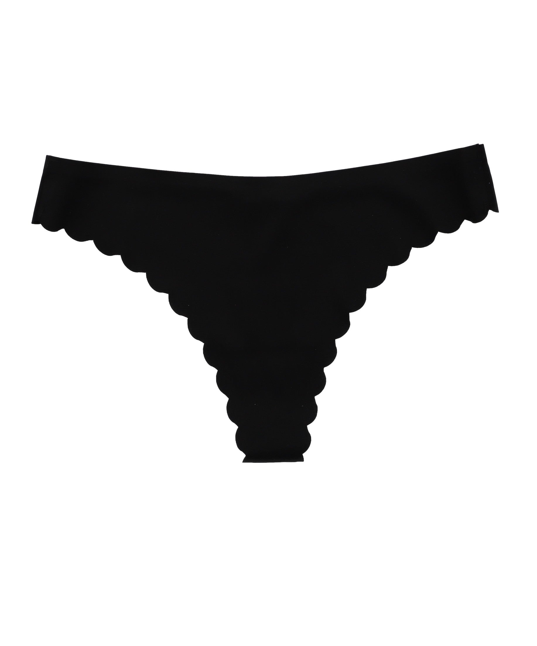 Tanga monocolor bordes ondas NEGRO