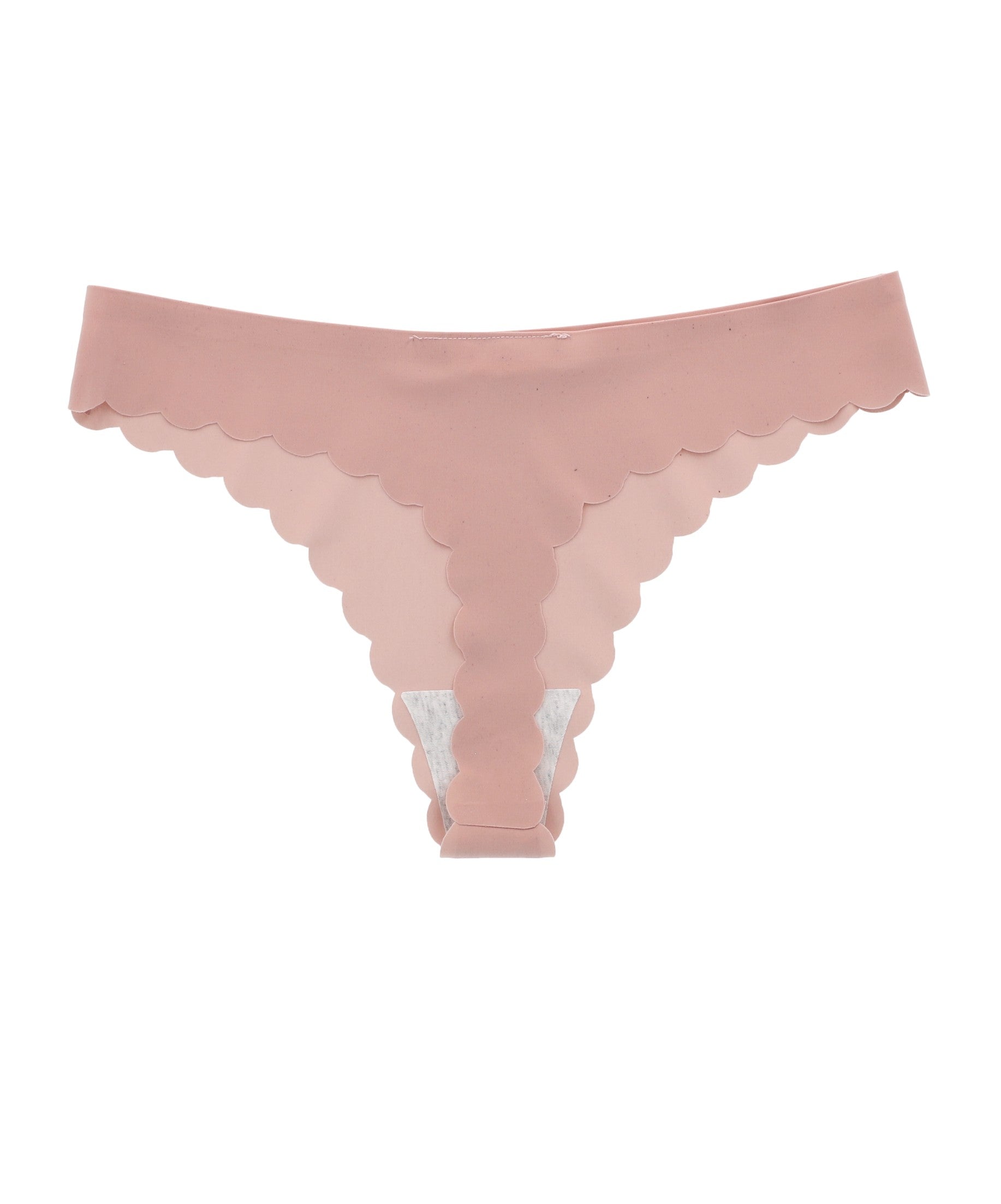 Tanga monocolor bordes ondas PALO DE ROSA