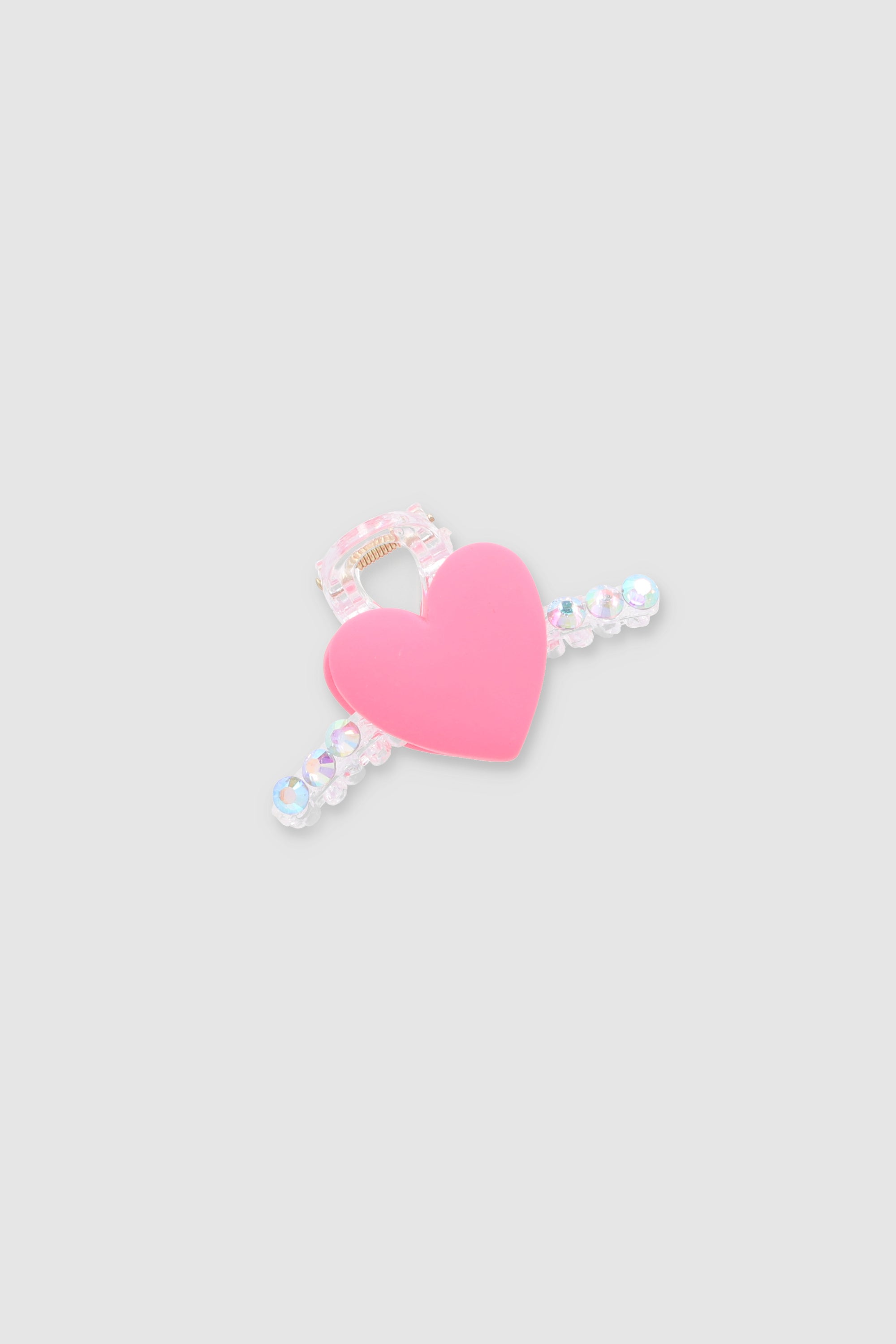 Pinza brillos corazon color ROSA