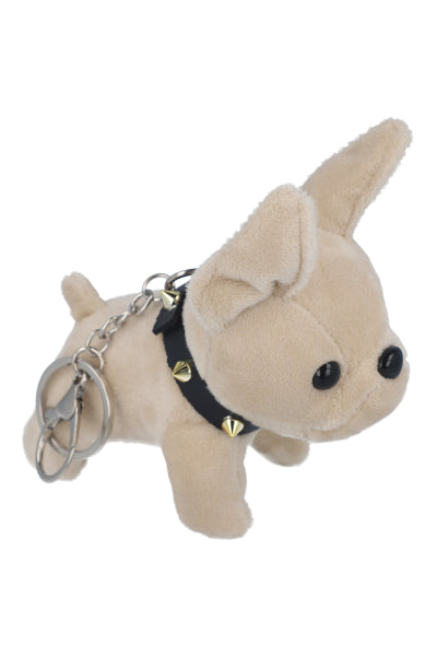 Llavero Peluche Perrito Collar Studs BEIGE