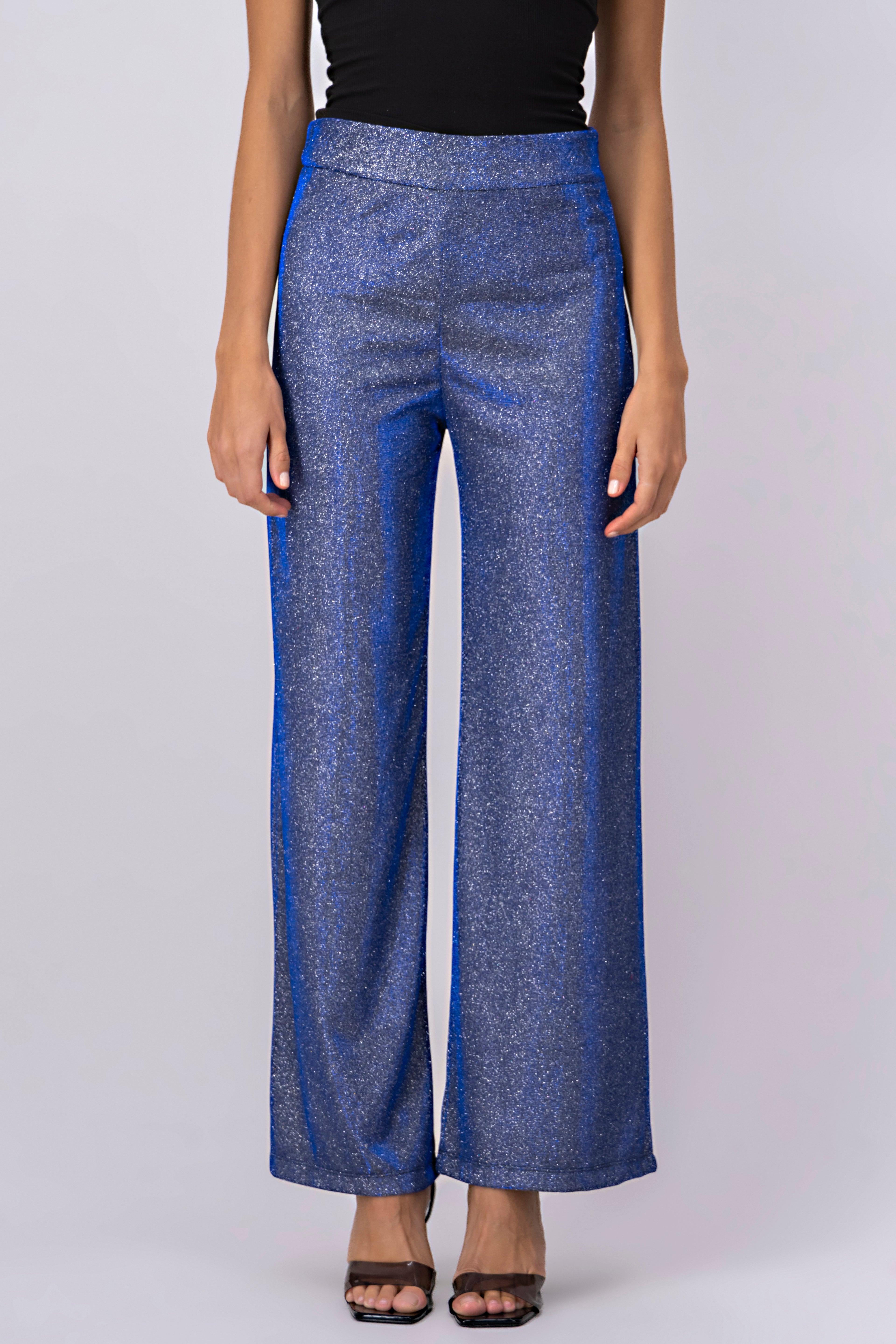 Pantalon fluido brillos AZUL COMBO