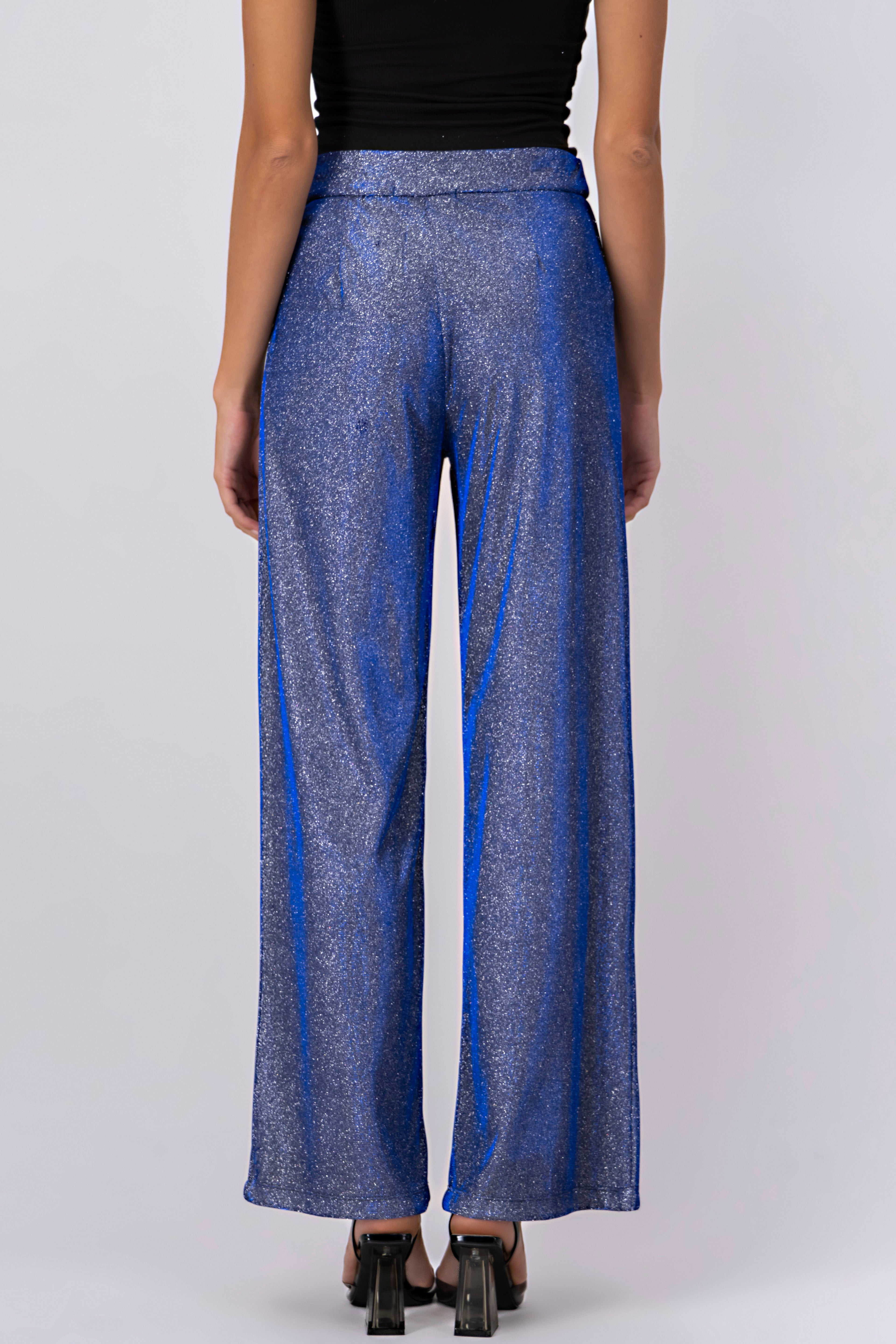 Pantalon fluido brillos AZUL COMBO