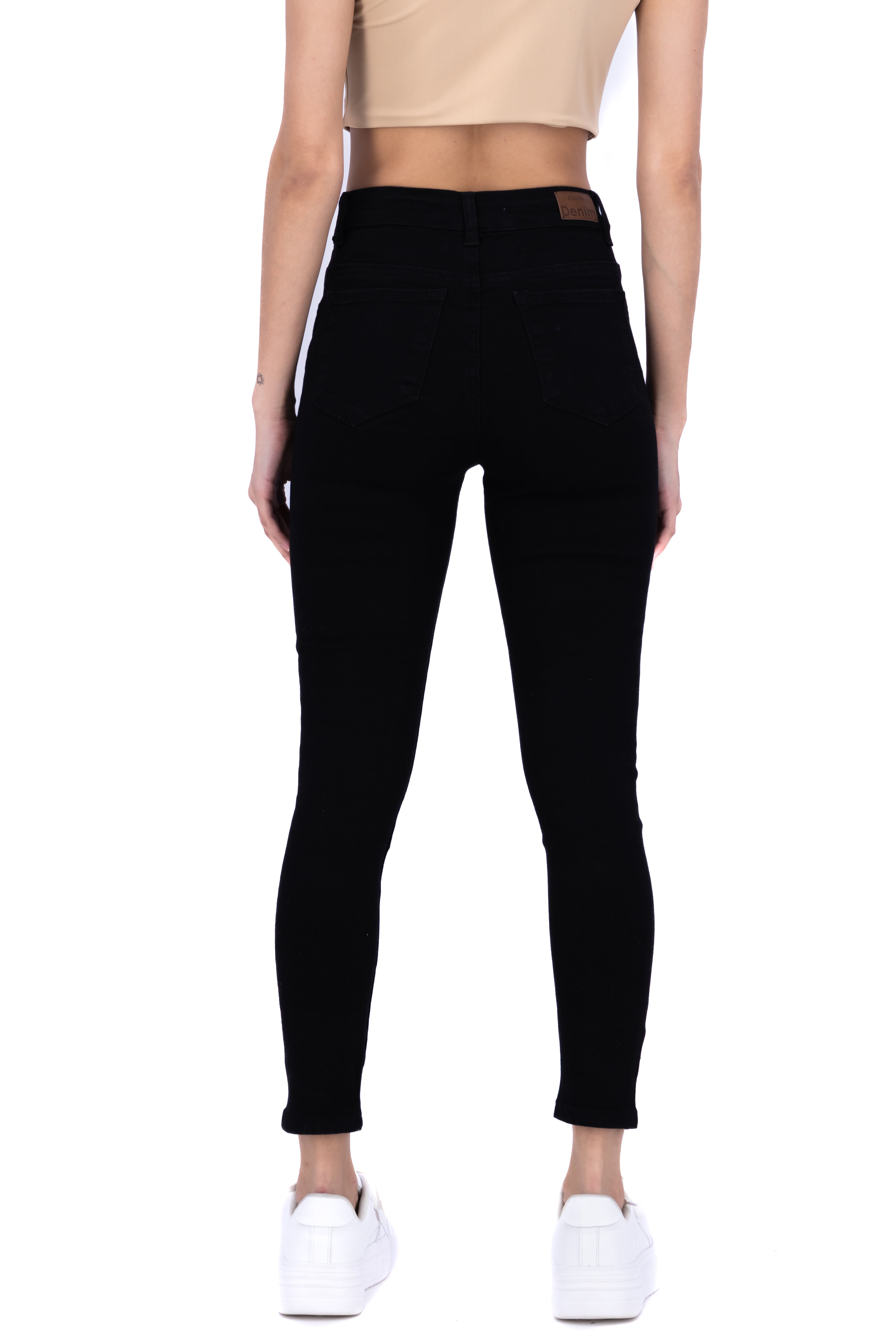 Jeans skinny destrucciones rodillas NEGRO