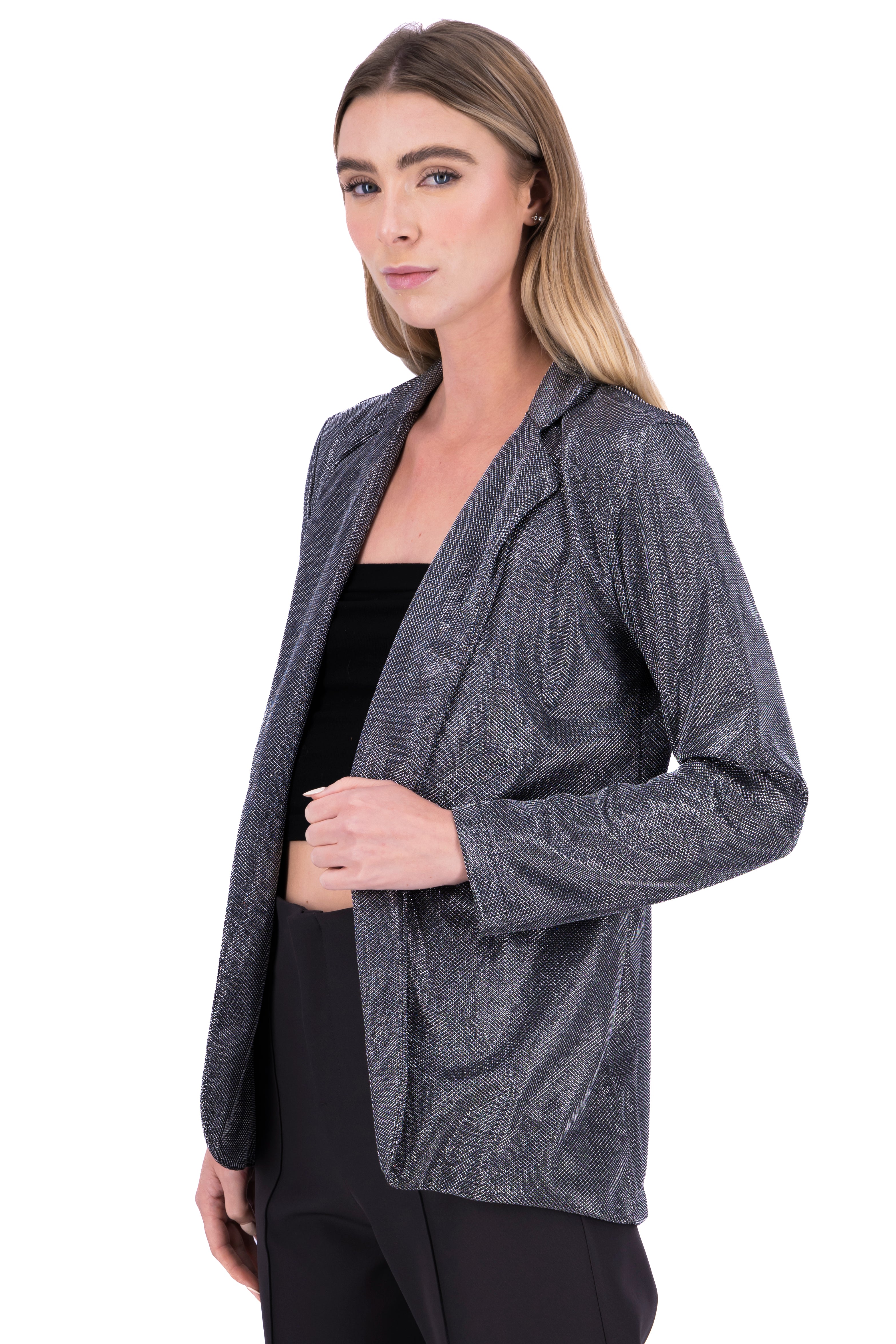 Saco oversize brillos PLATA