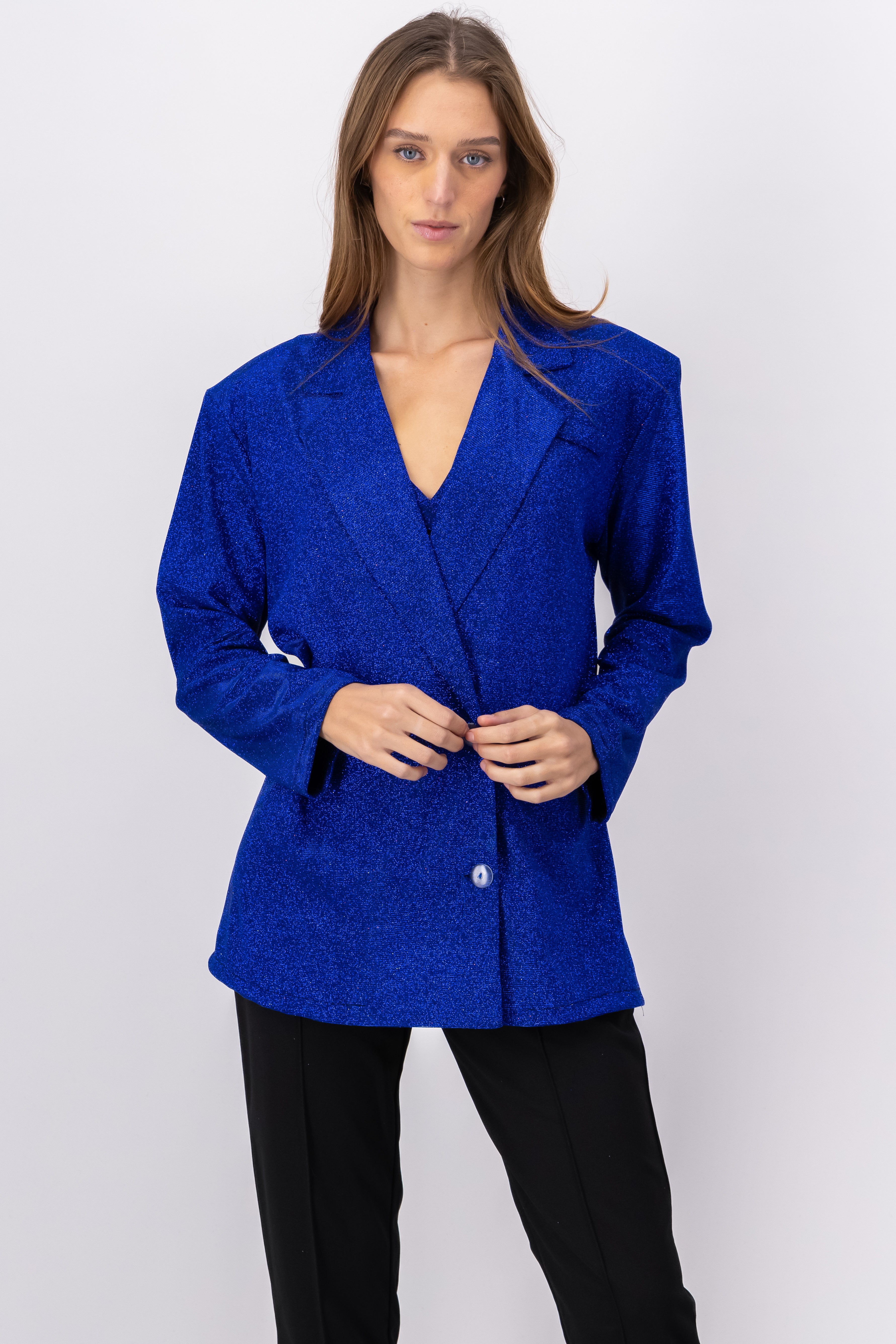 Blazer Long Cross buttons Brillos ROYAL BLUE