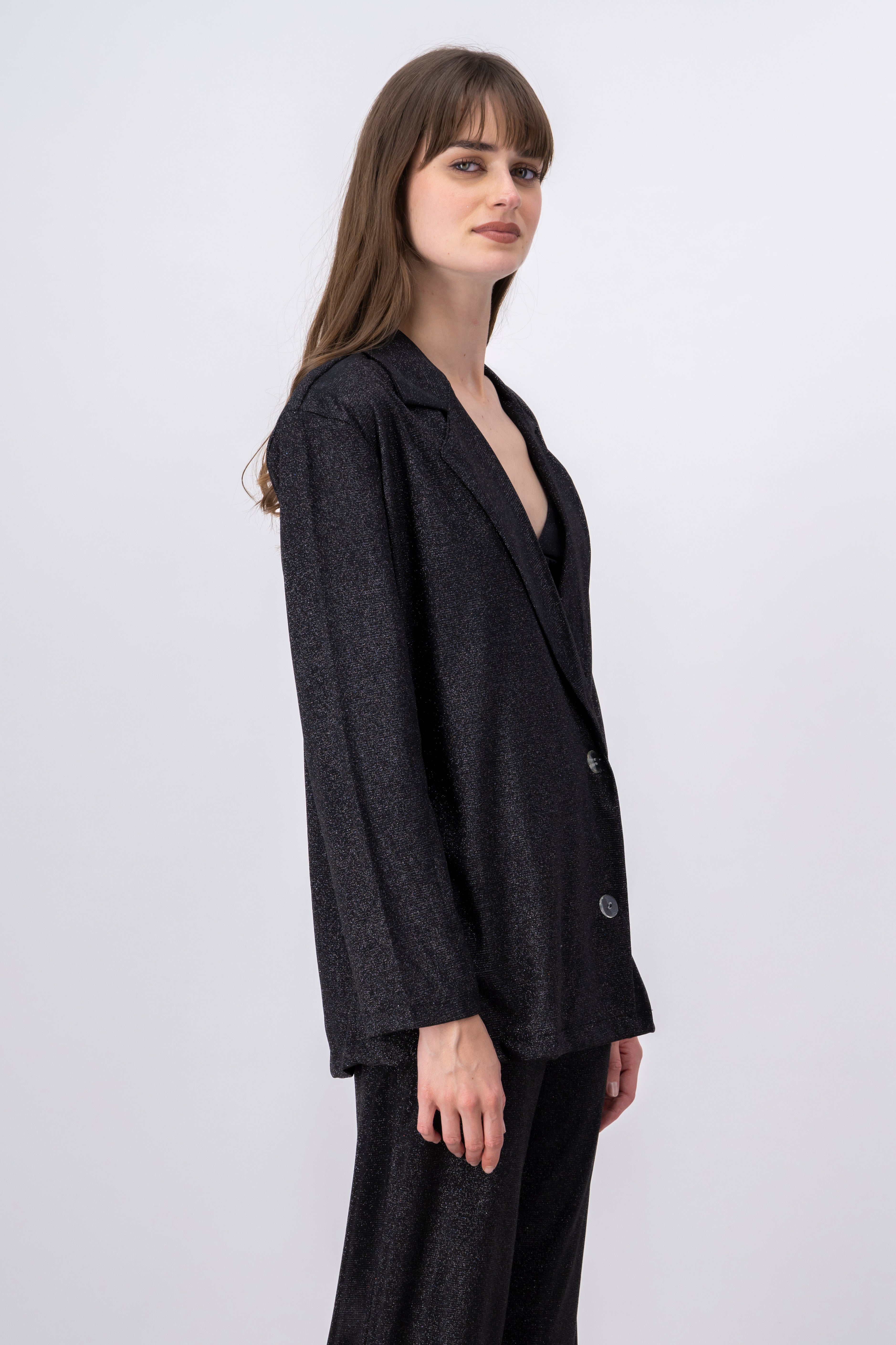 Blazer Long Cross buttons Brillos BLACK