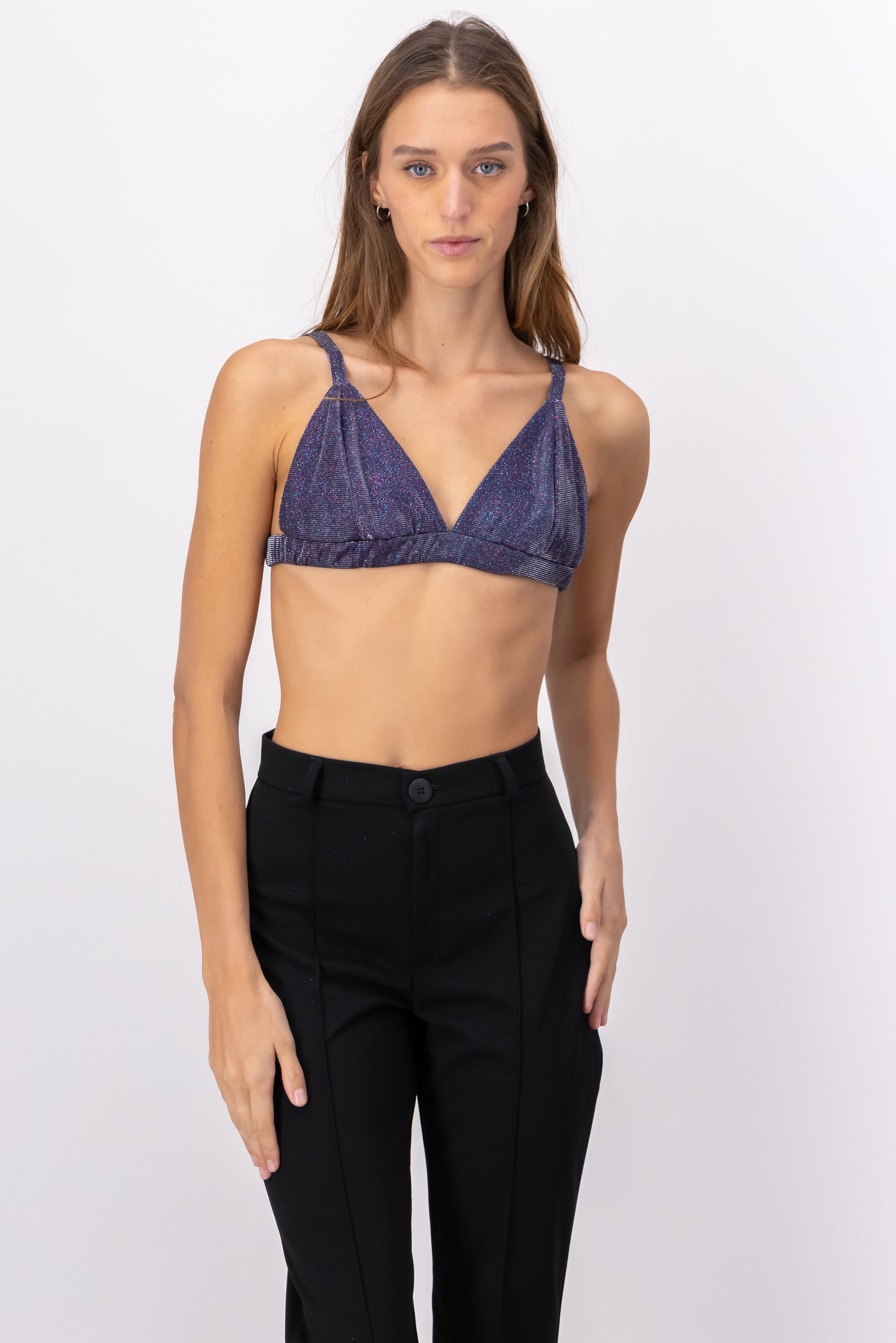 Top crop tirantes lurex MULTICOLOR