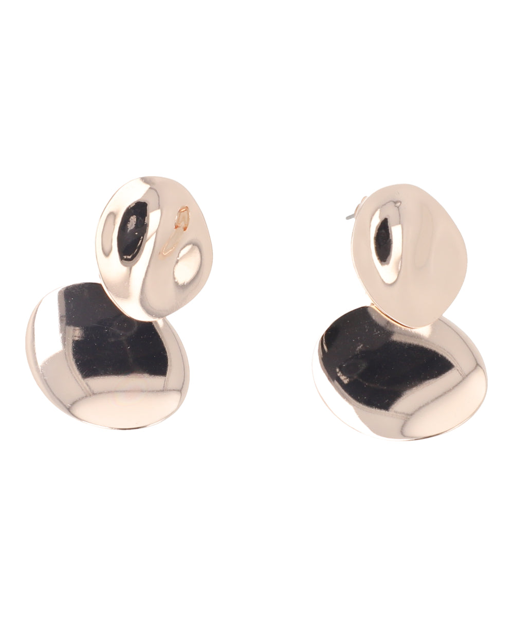 Aretes Doble Circulo Metal ORO ROSA