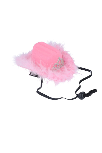 Sombrero Mascota Corona Plumas ROSA