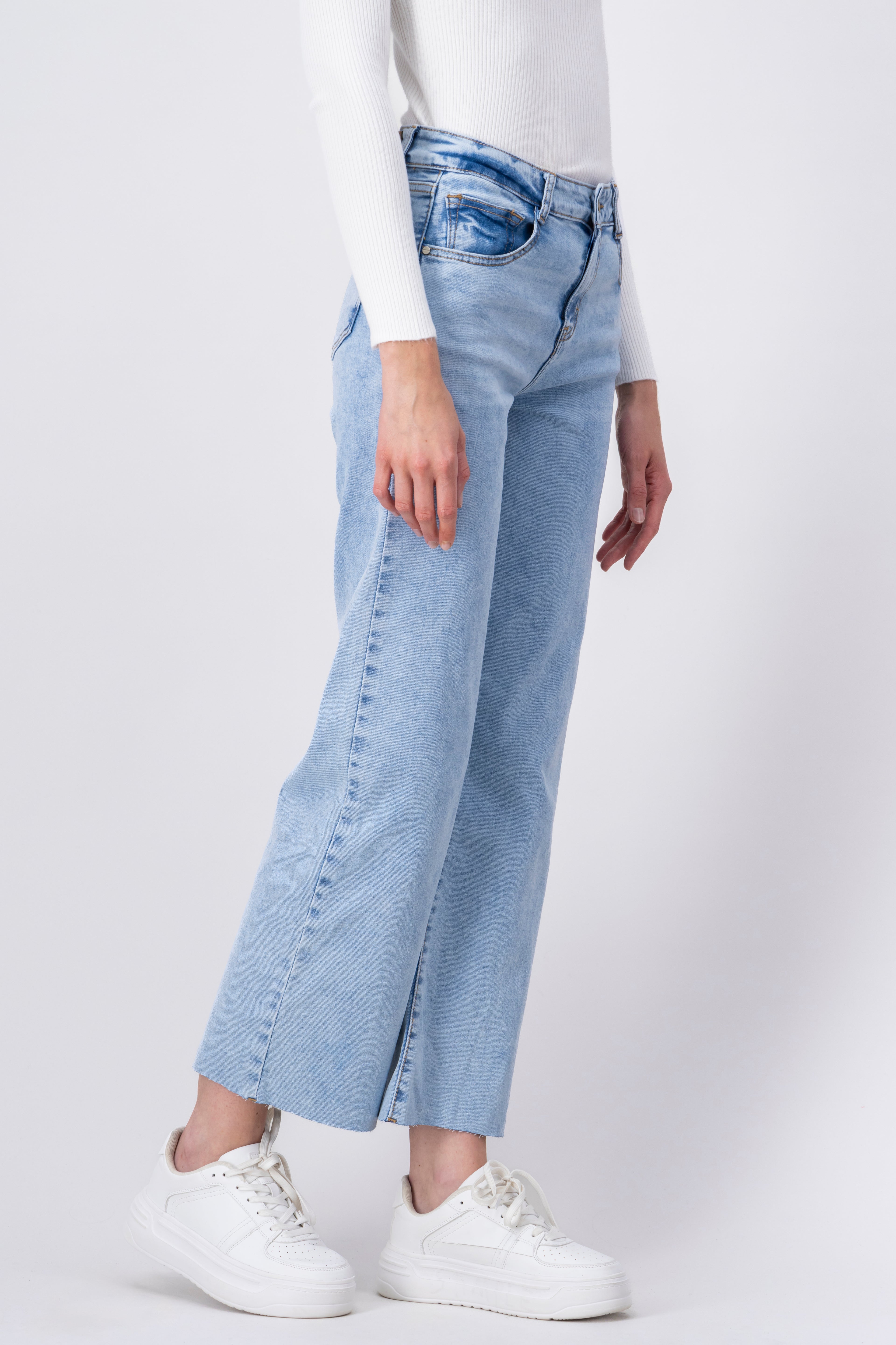 Straight Jeans Courts Ankle ACID LIGHT