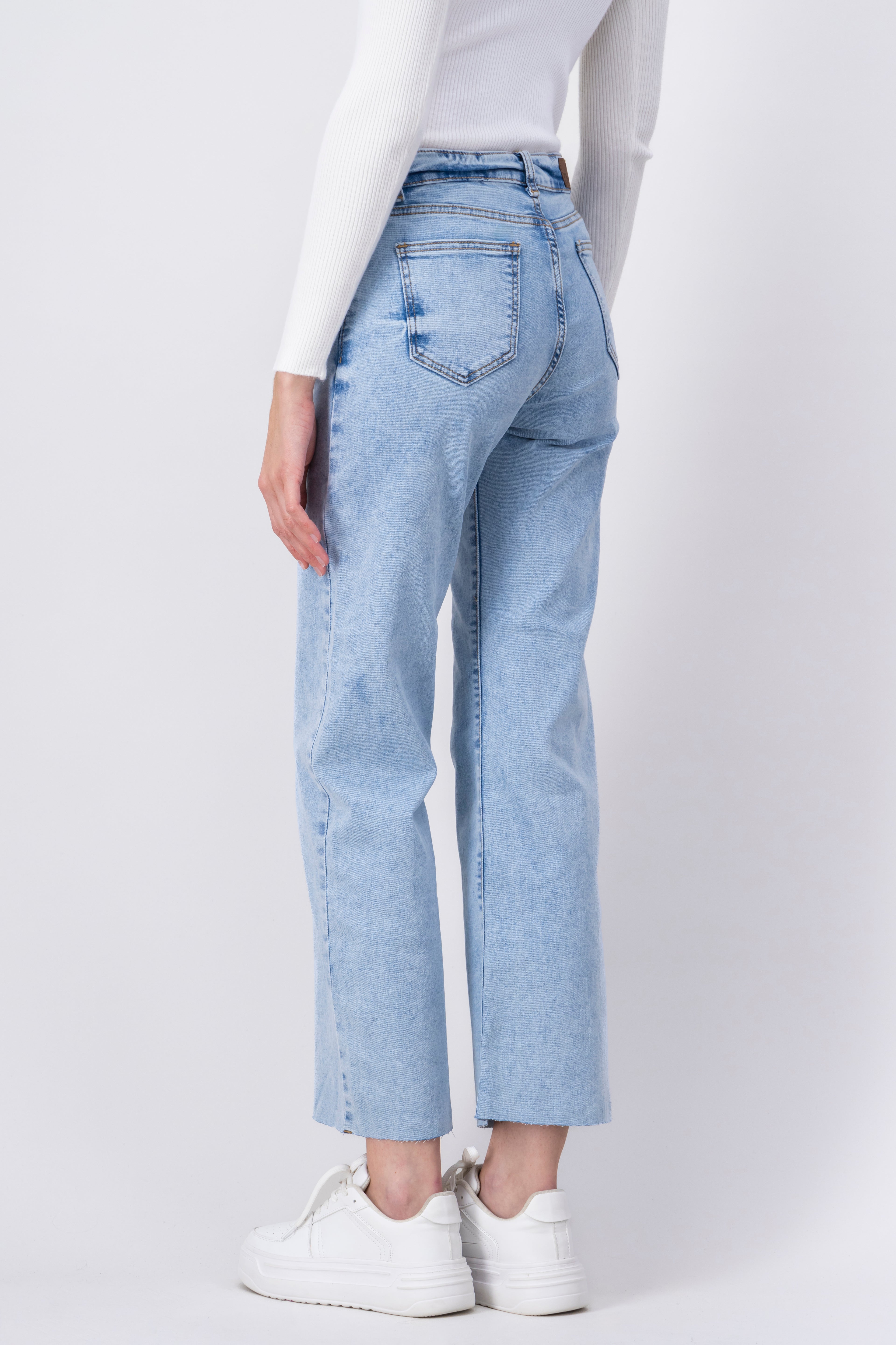 Straight Jeans Courts Ankle ACID LIGHT