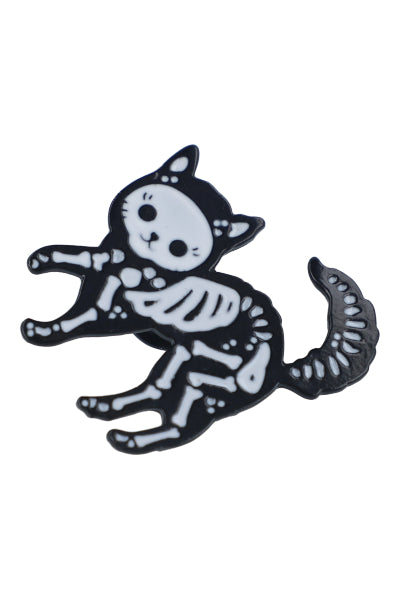 Pin Gatito Esqueleto NEGRO