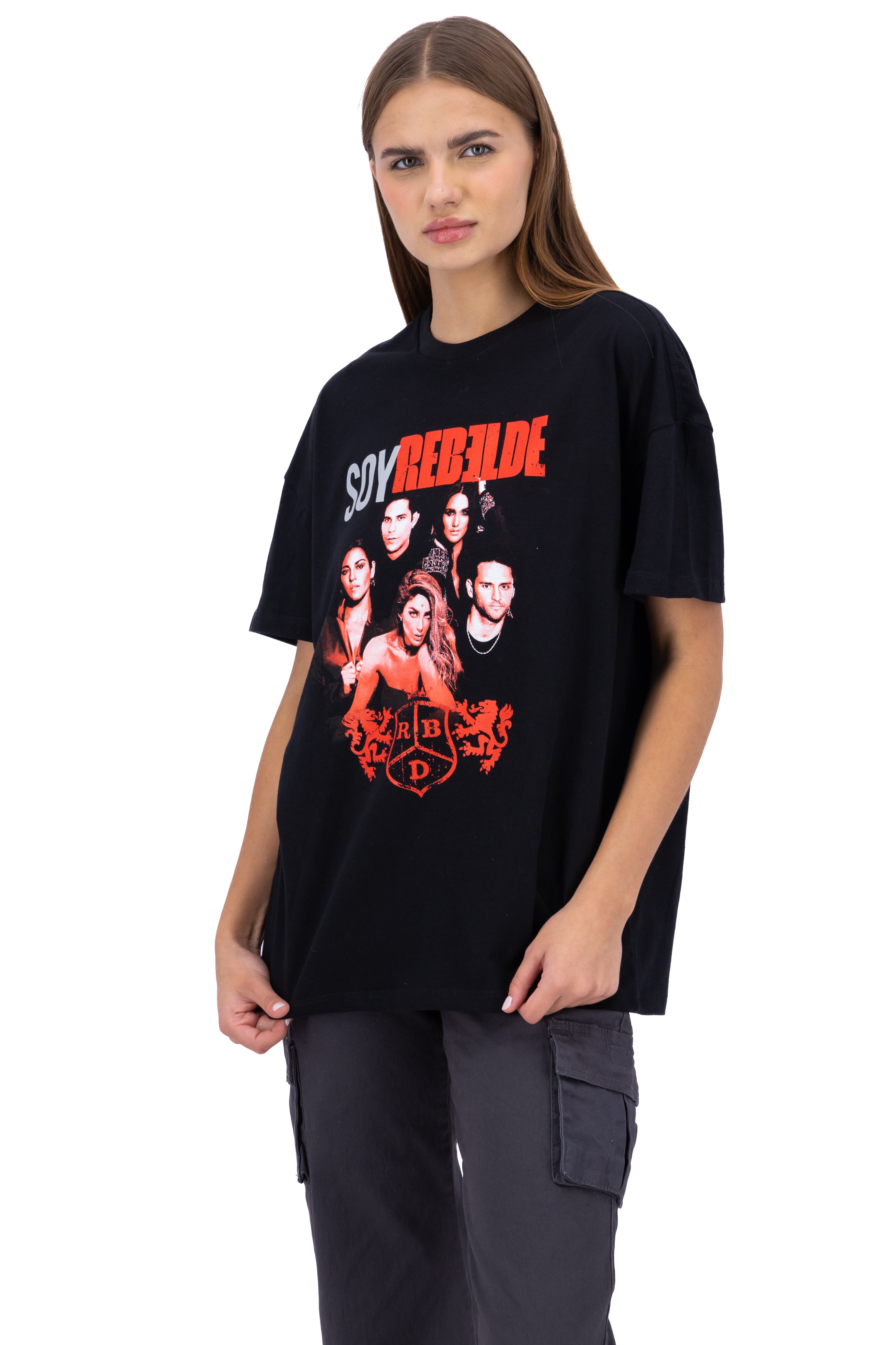 Playera estampado Soy Rebelde RBD NEGRO COMBO