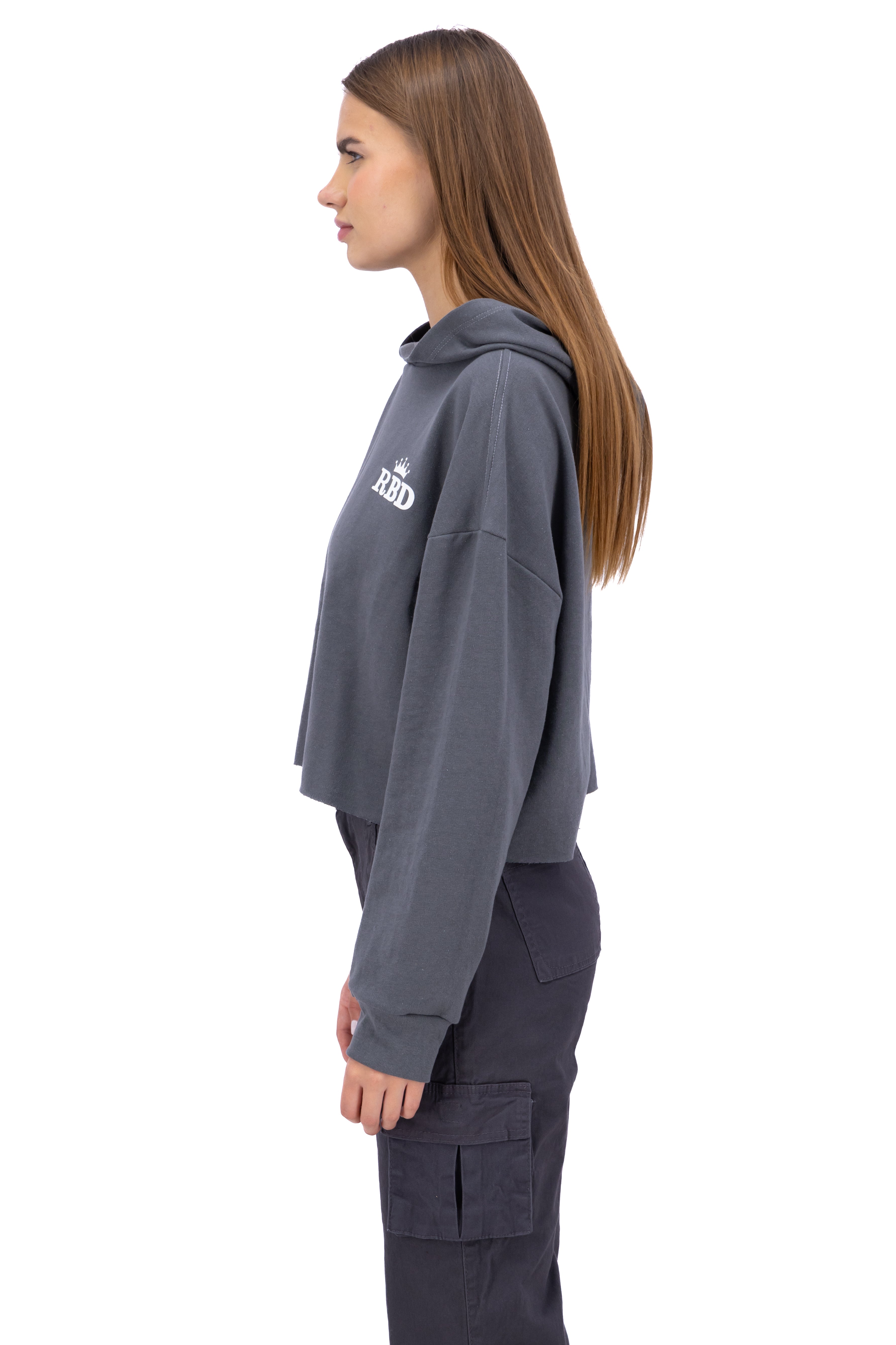 Sudadera crop estampado RBD GRIS COMBO