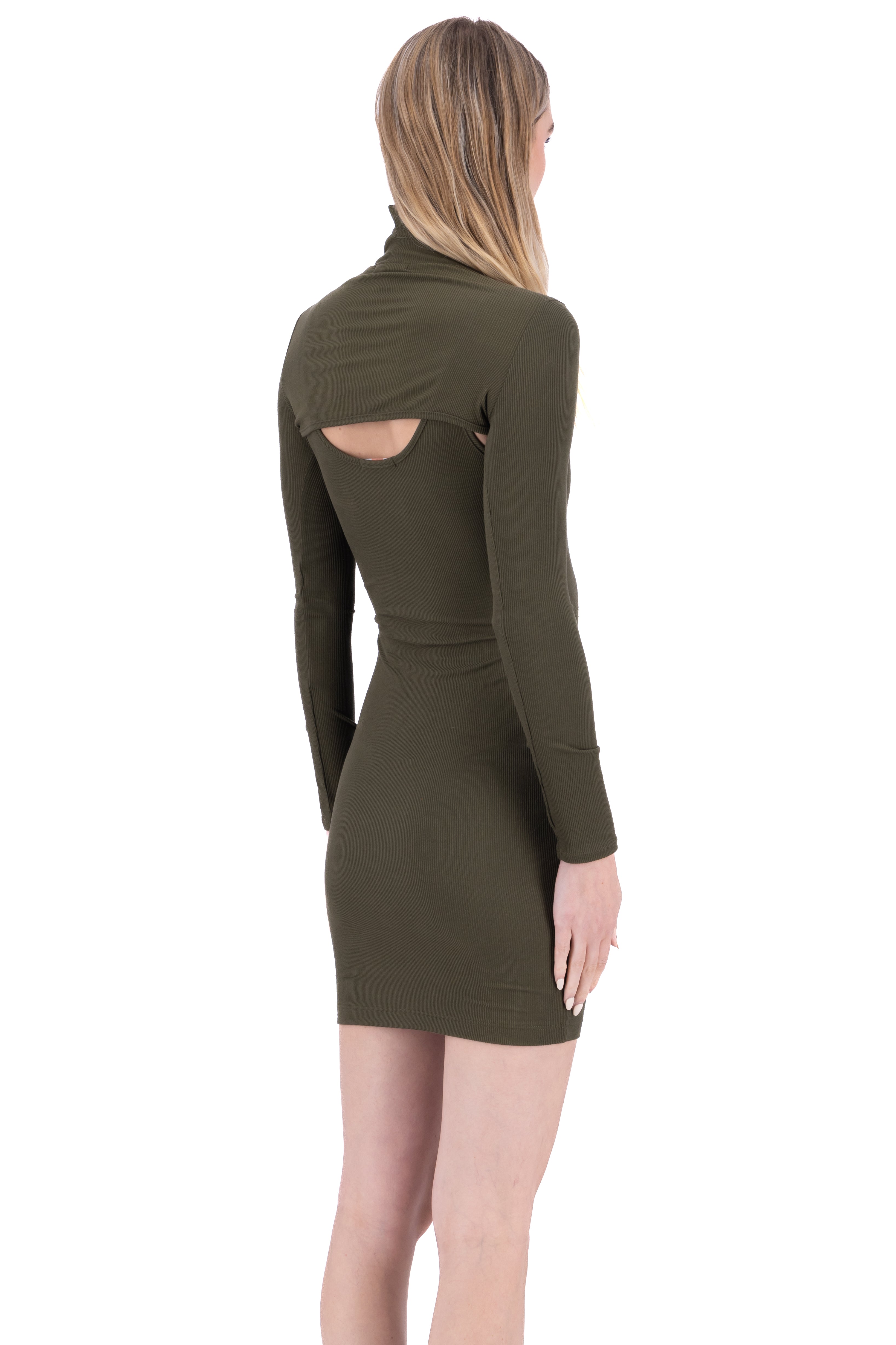 Vestido mini bodycon mangas OLIVO