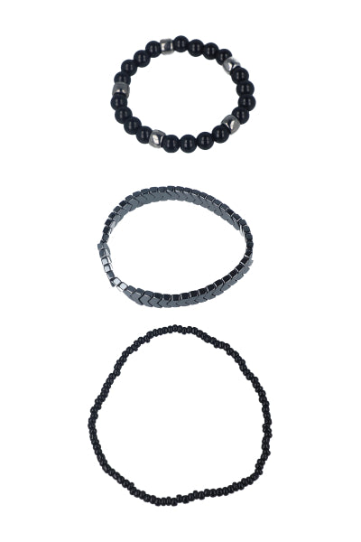 Set De 3 Pulseras Futura NEGRO