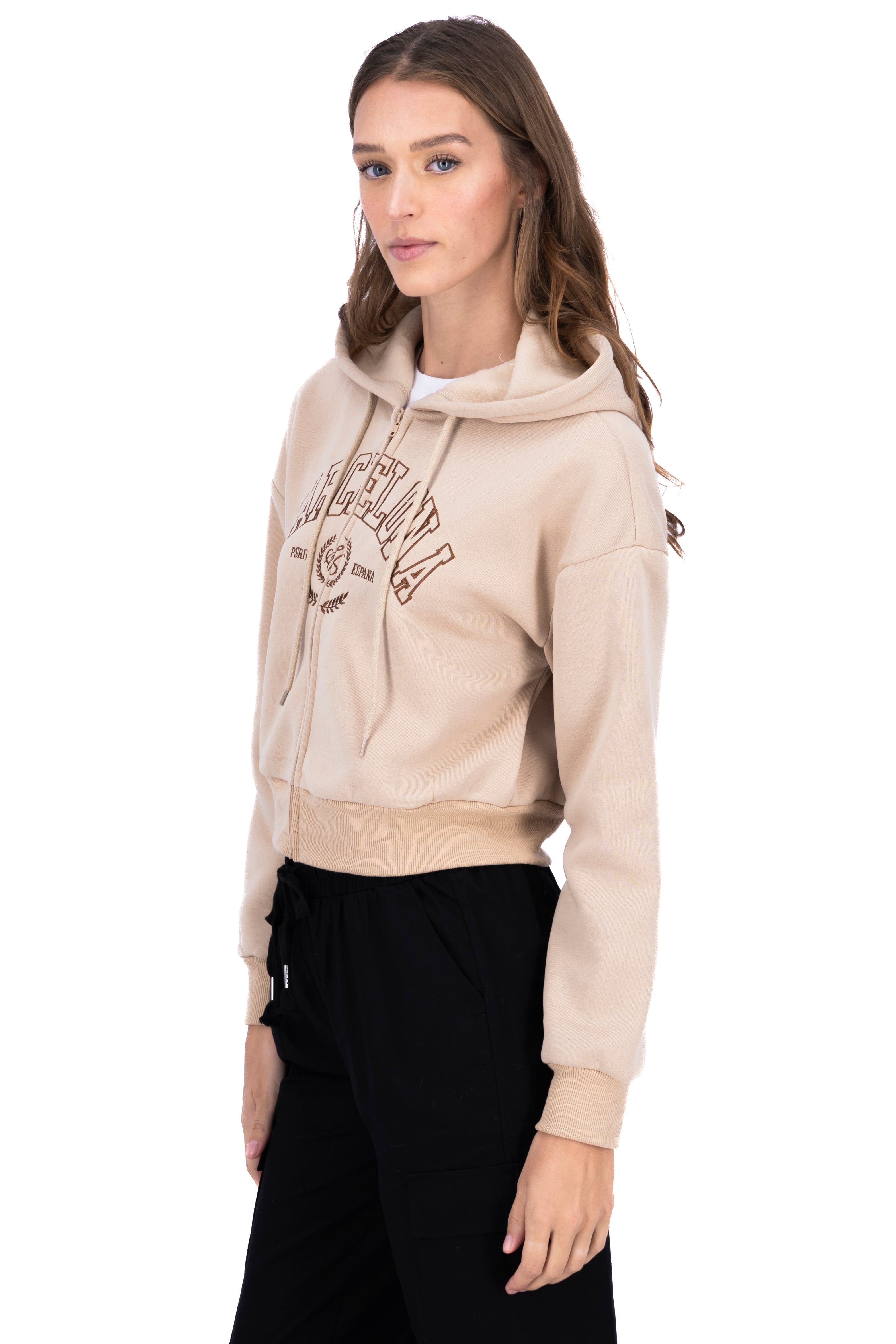 Barcelona stamped closing sweatshirt Khaki