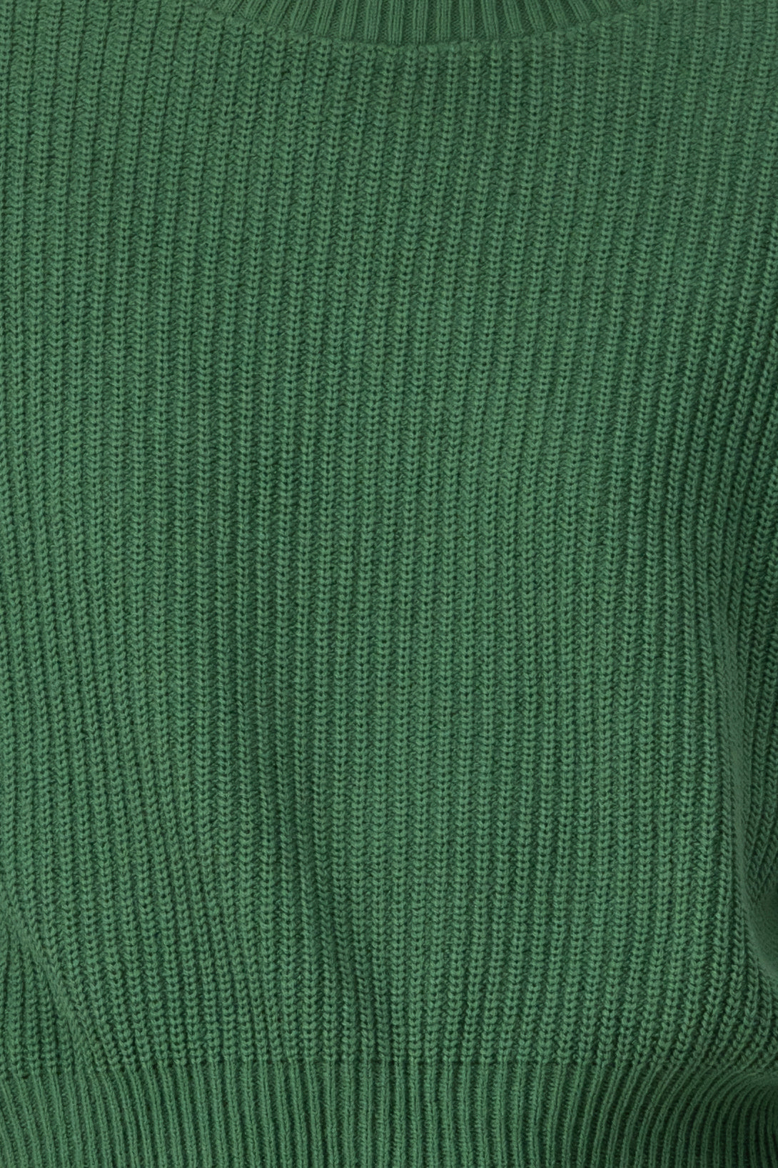 Round neck fabric sweater OLIVE