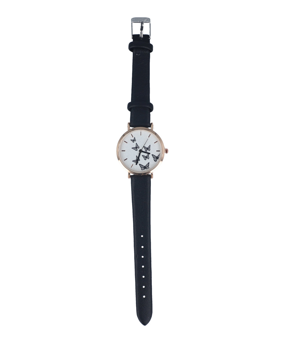 GLITTER HEART WATCH BLACK