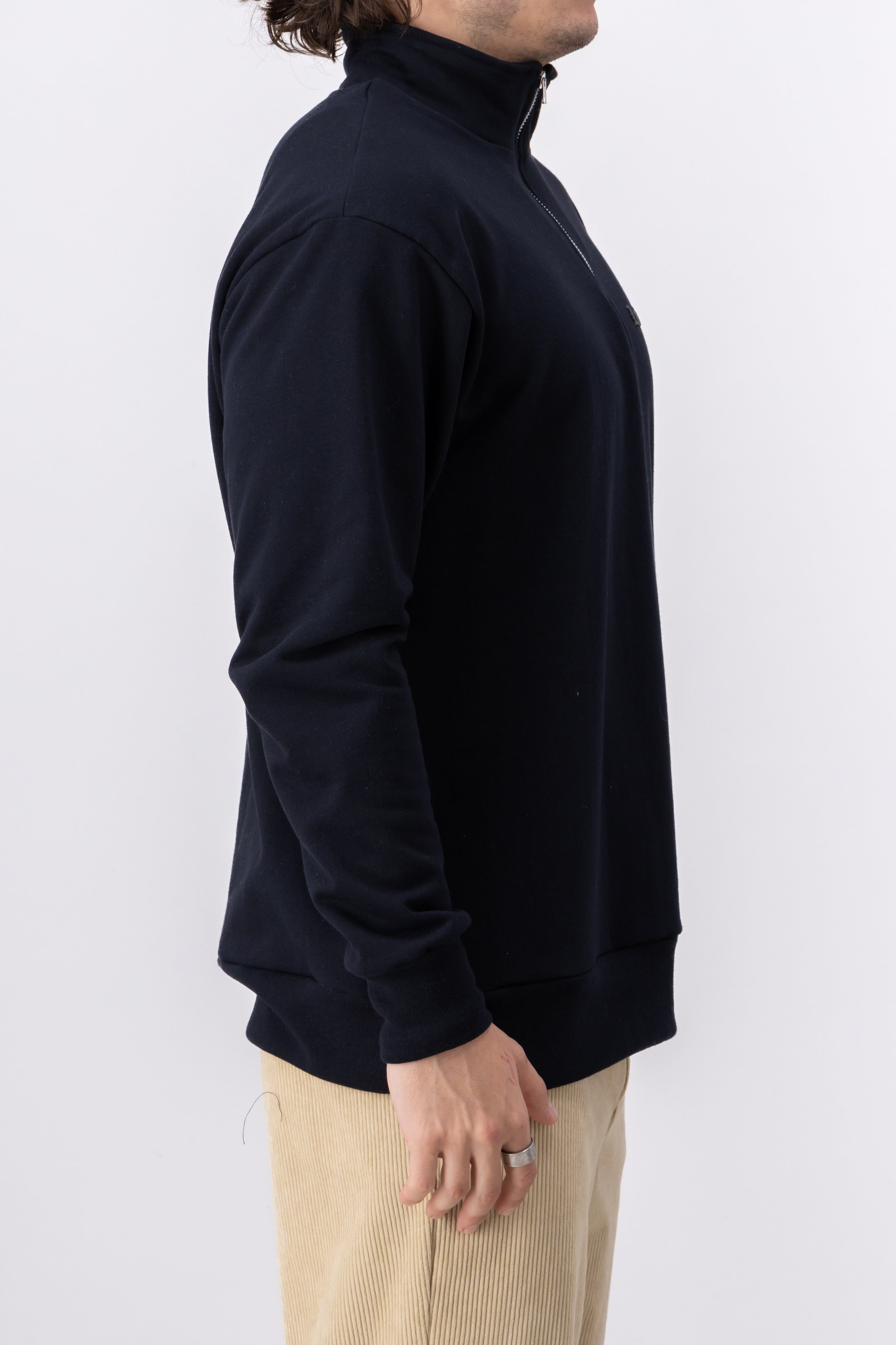 Sudadera cuello alto zipper NEGRO