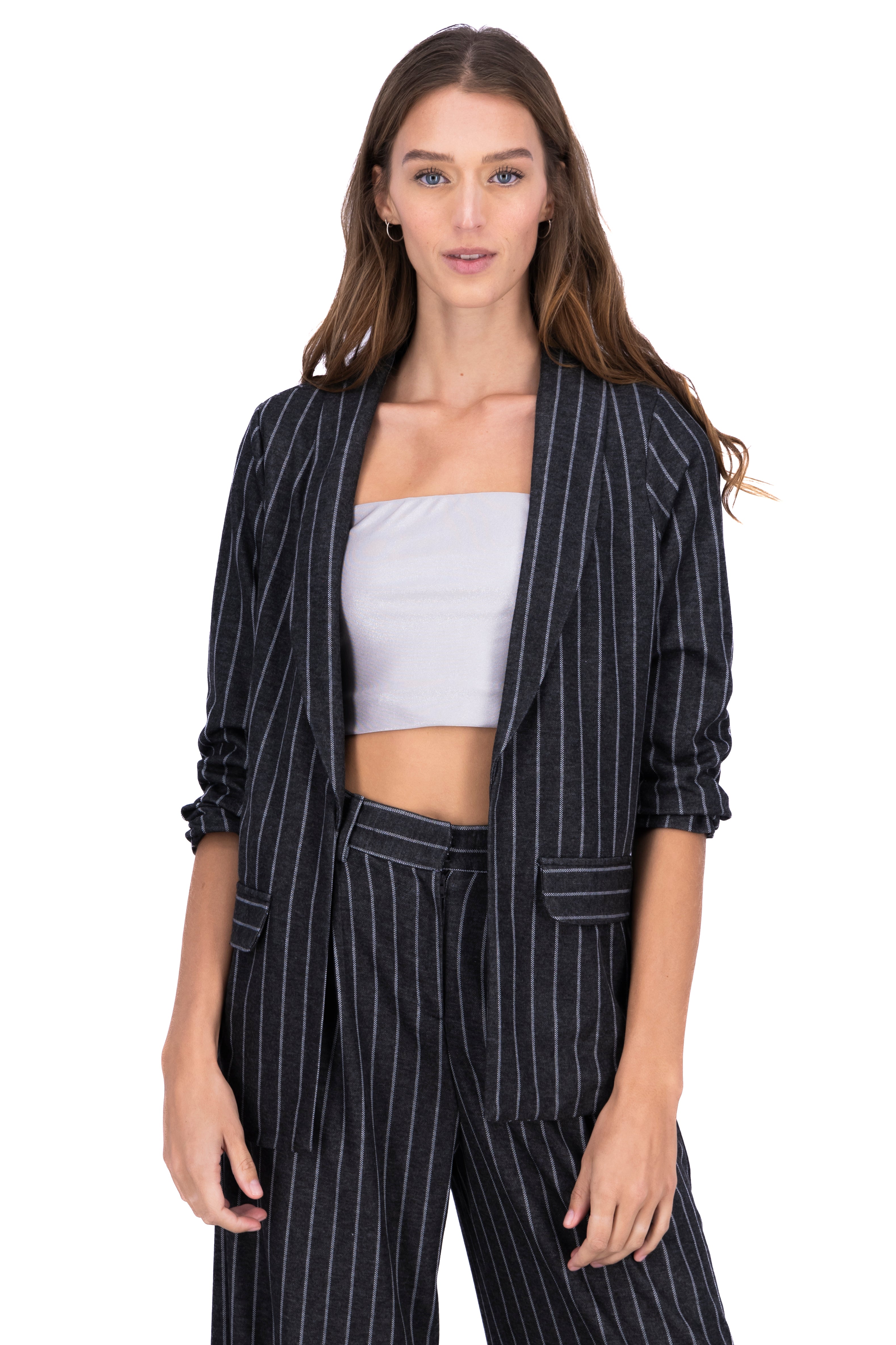 Blazer Manga 3/4 stripes Gray Combo