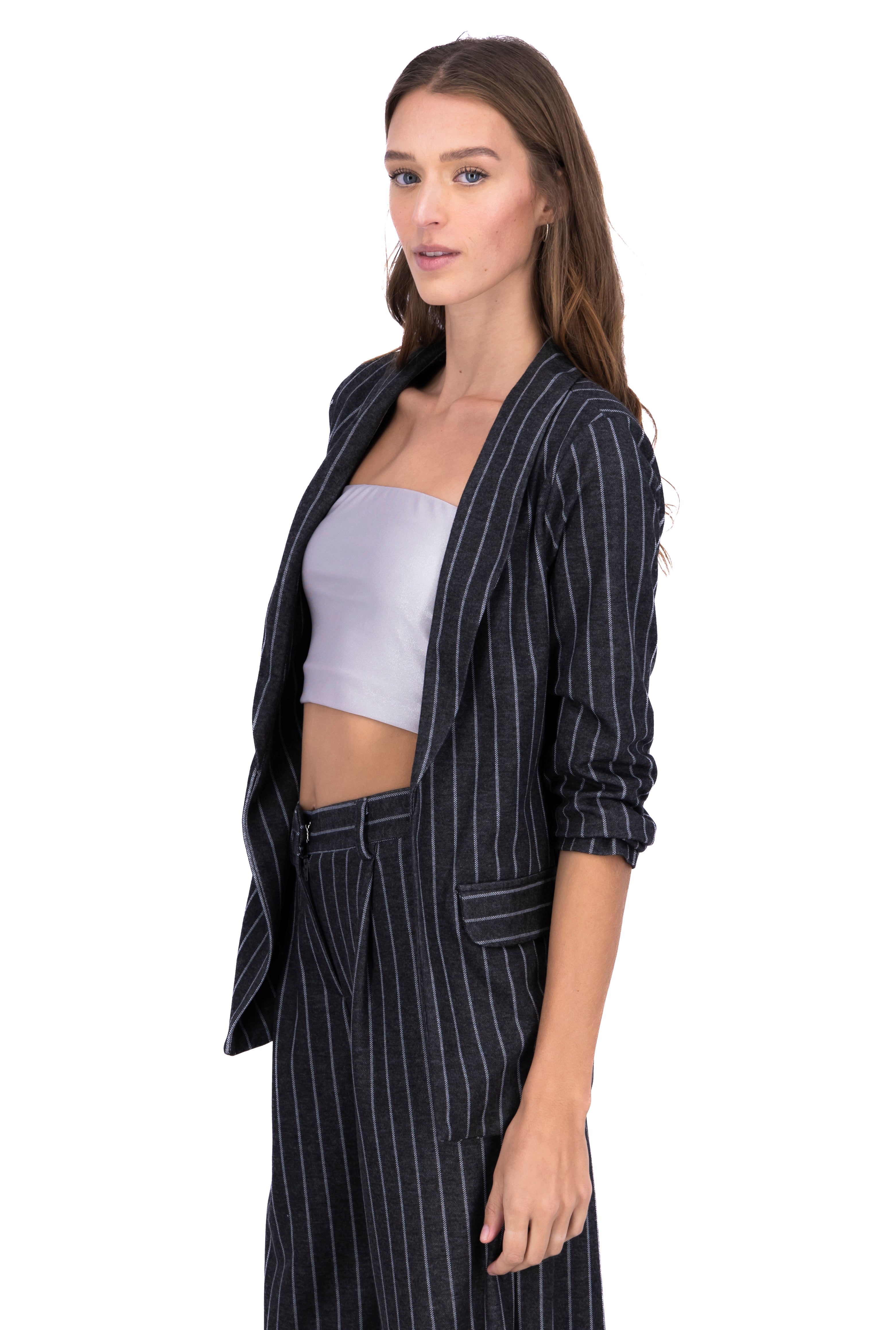 Blazer Manga 3/4 stripes Gray Combo