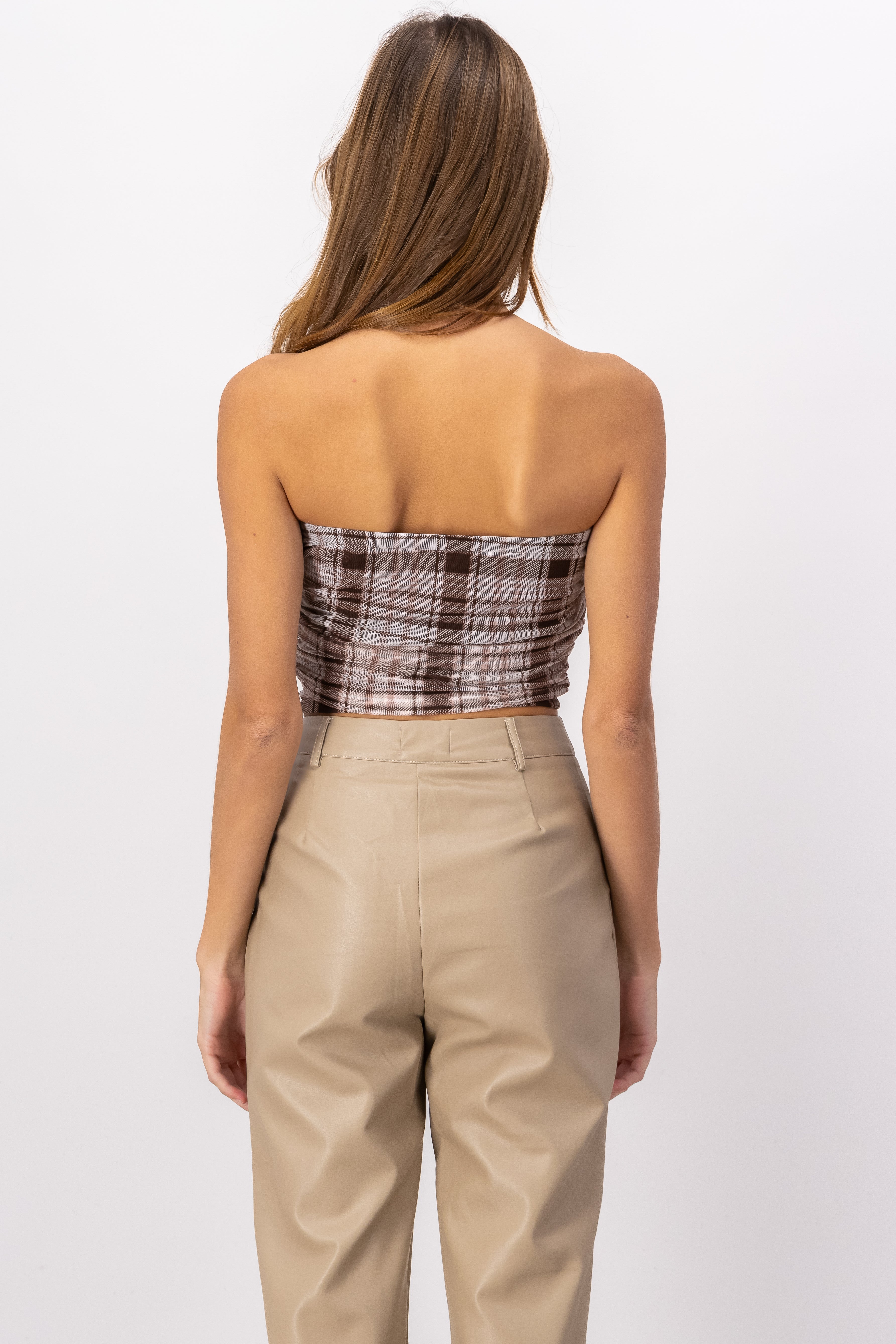 Mesh Pleasant Tube Top CAFE COMBO