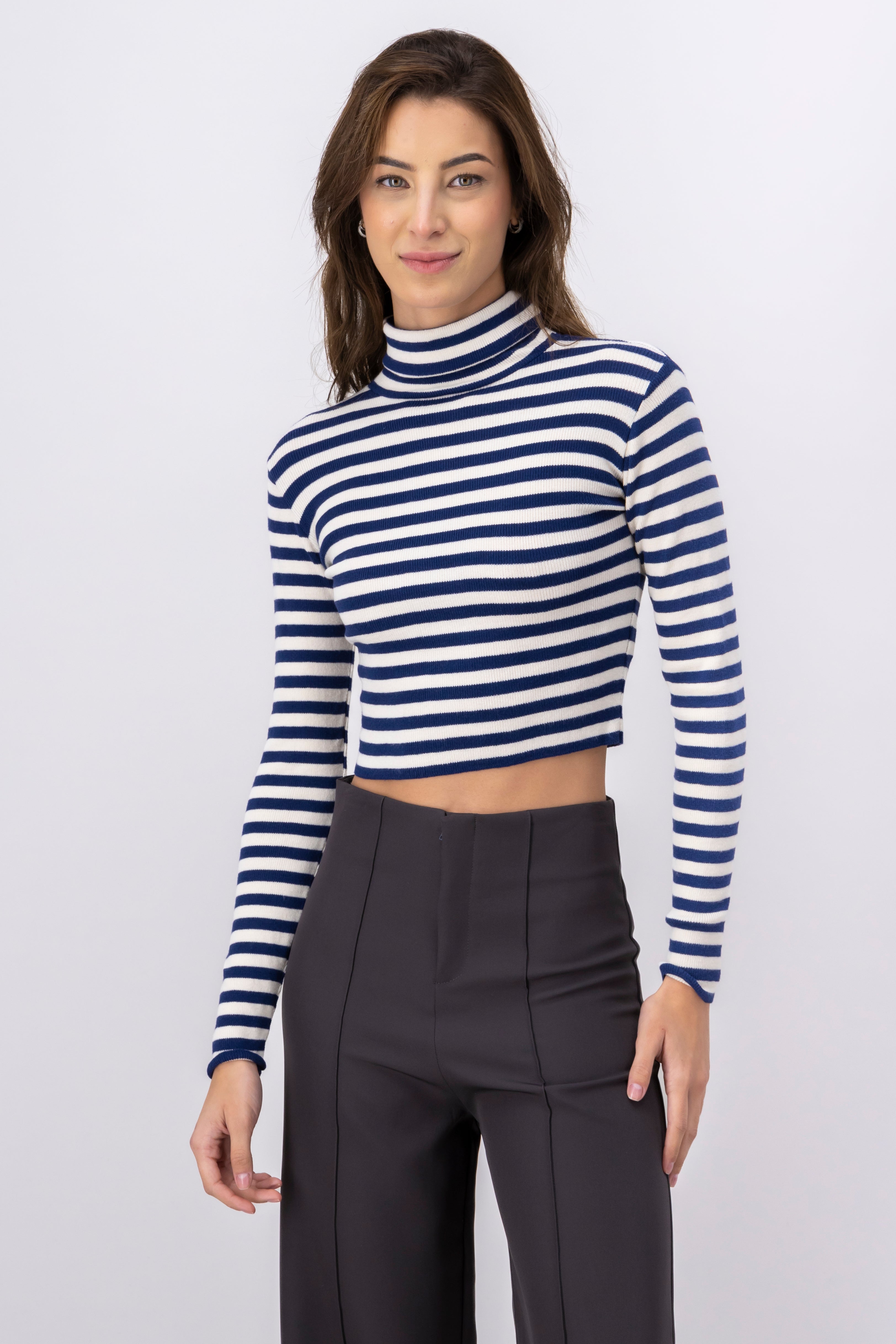 Top High Neck stripes Marino Combo