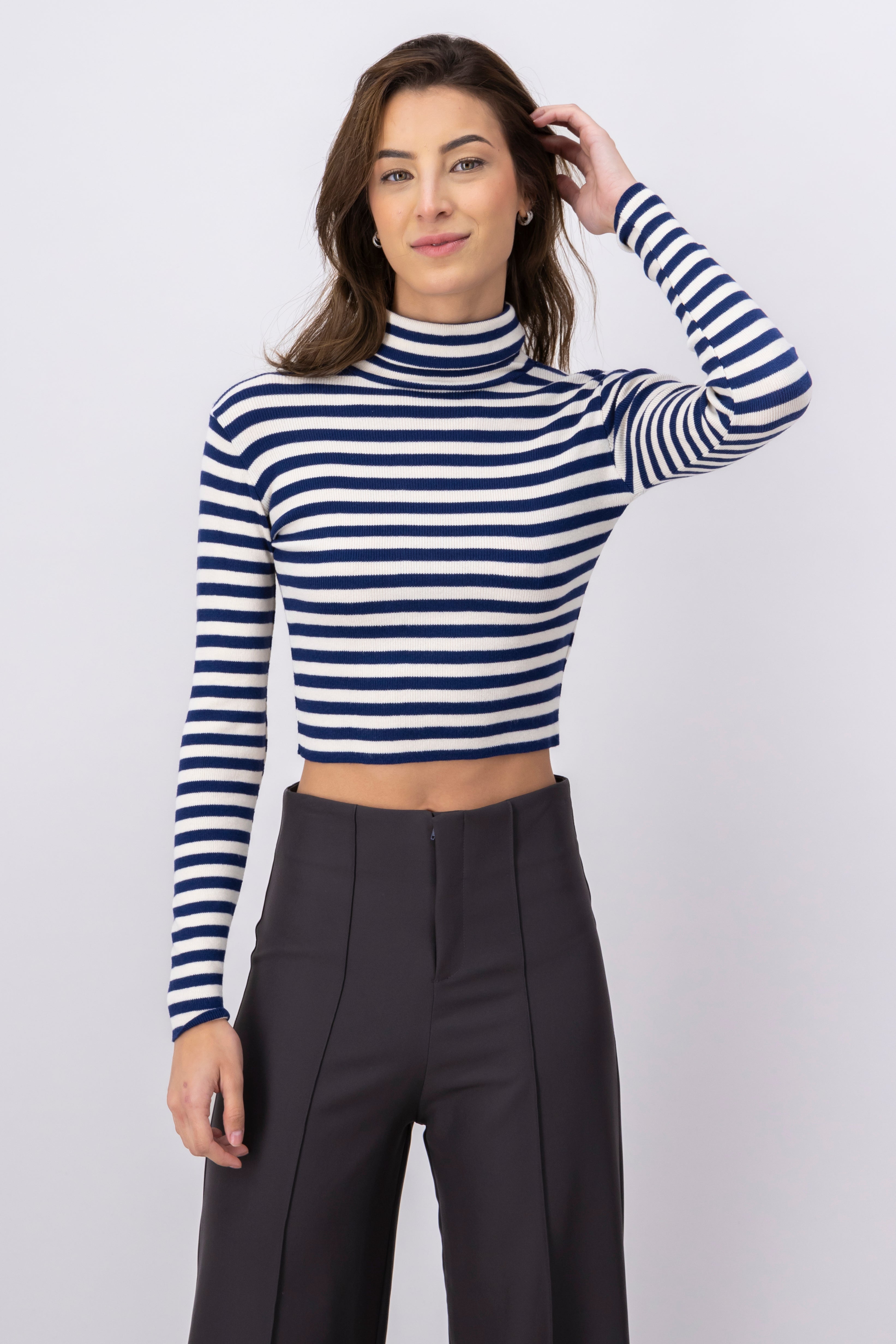 Top High Neck stripes Marino Combo