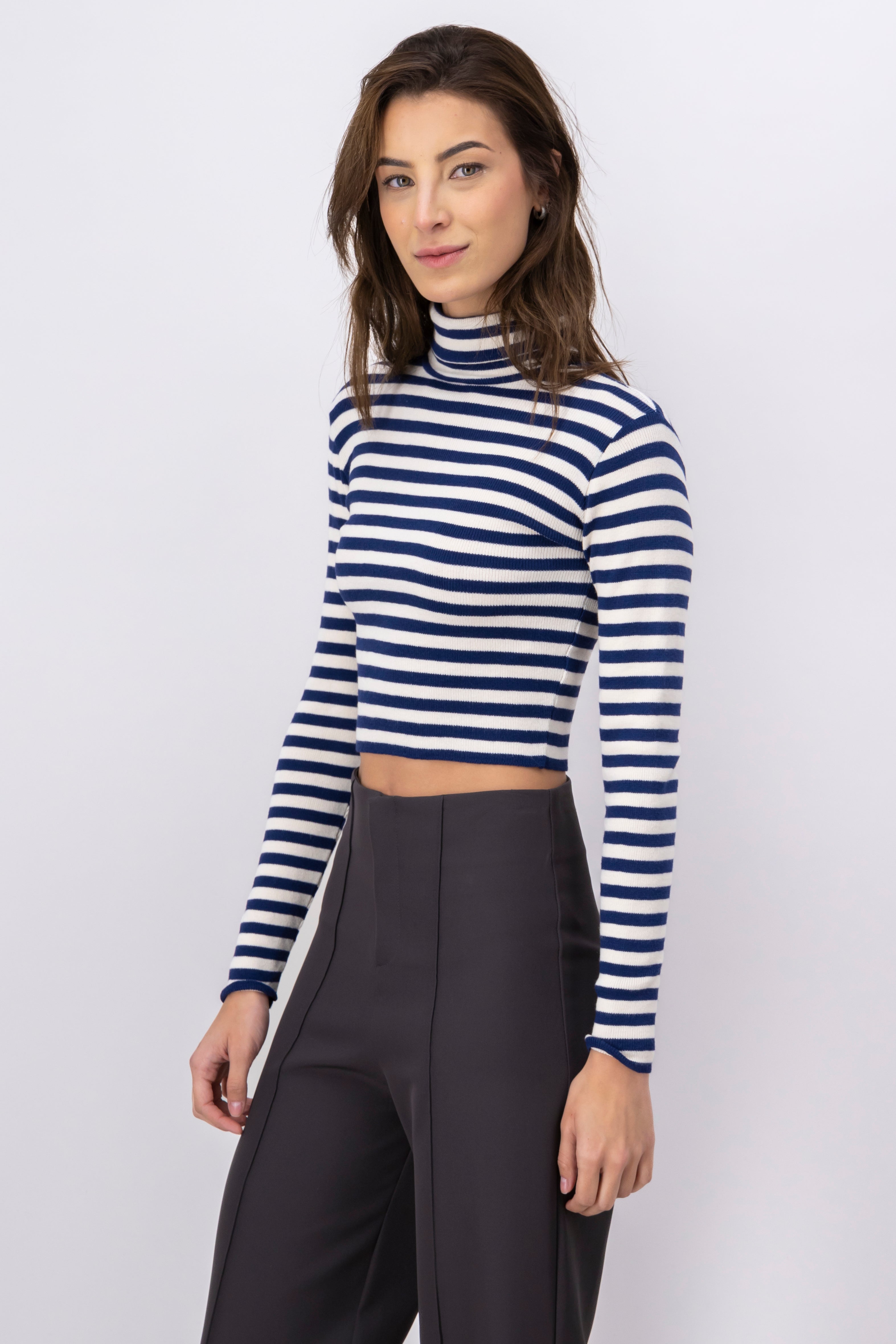 Top High Neck stripes Marino Combo