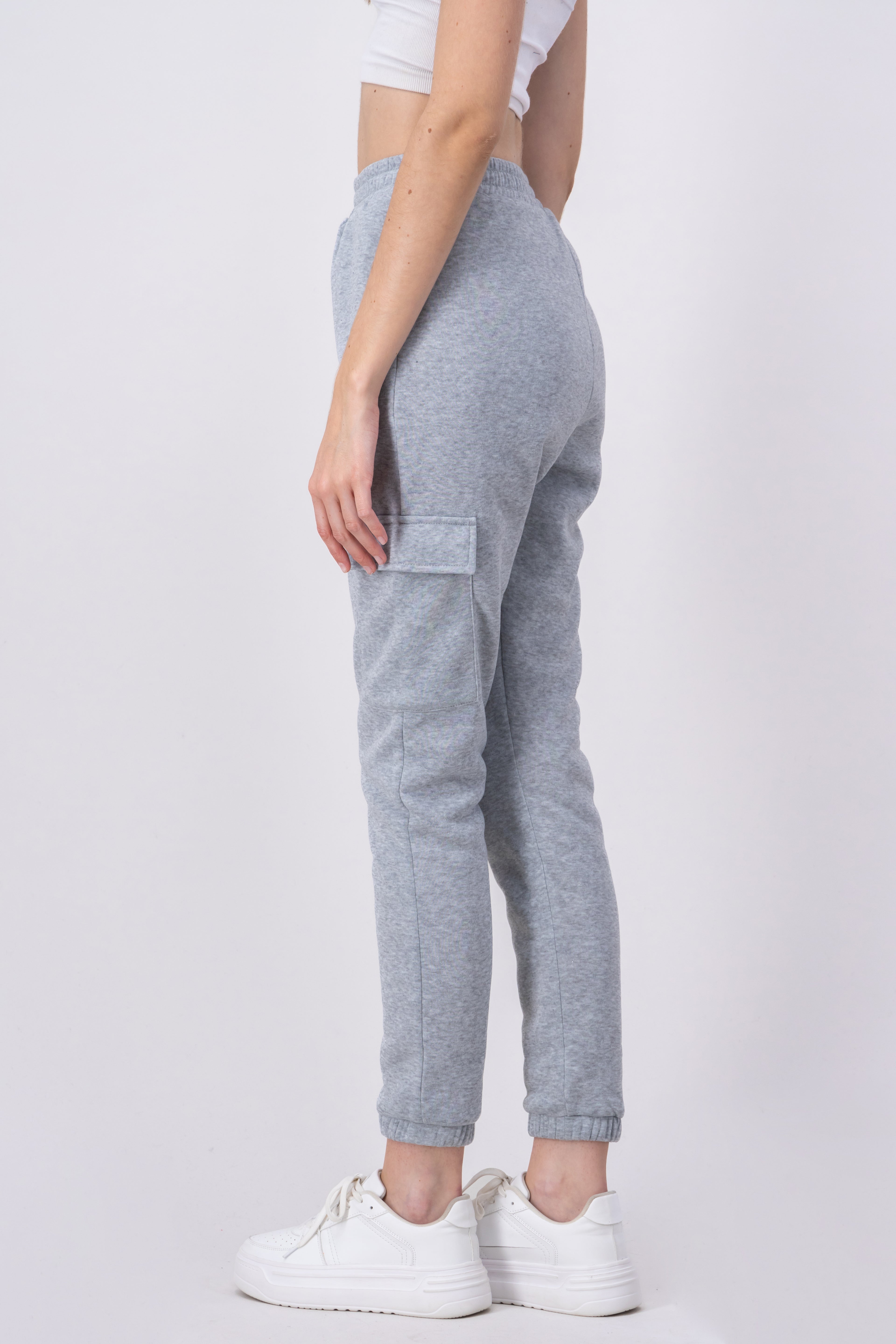 Jogger cintura elástica bolsillos GRIS CLARO