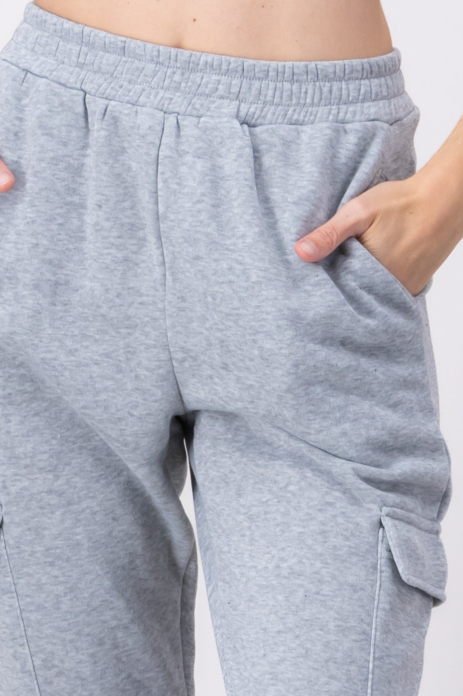 Jogger cintura elástica bolsillos GRIS CLARO