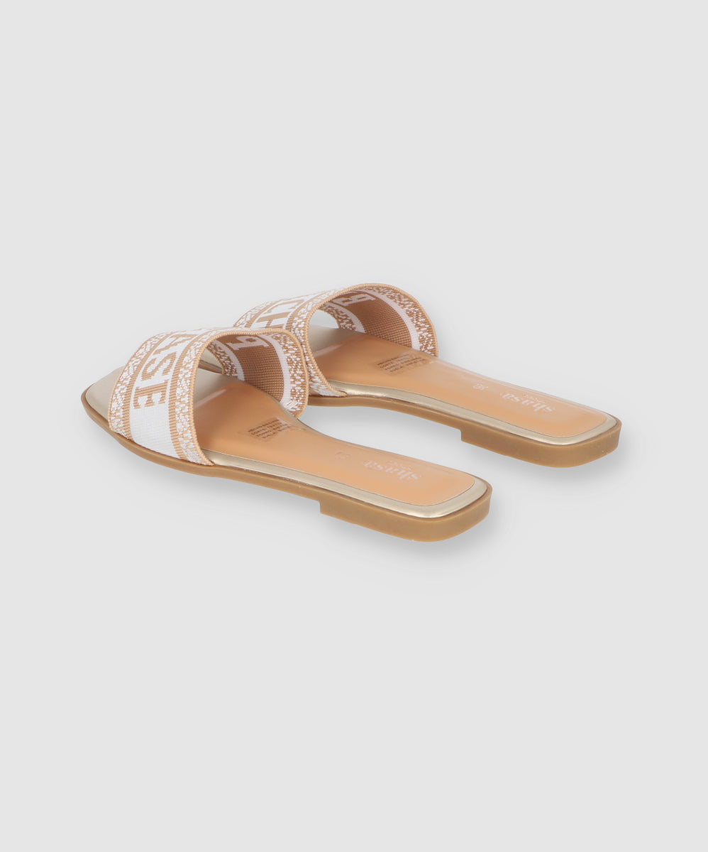 Sandalias Planas Beach Please Tejido ORO