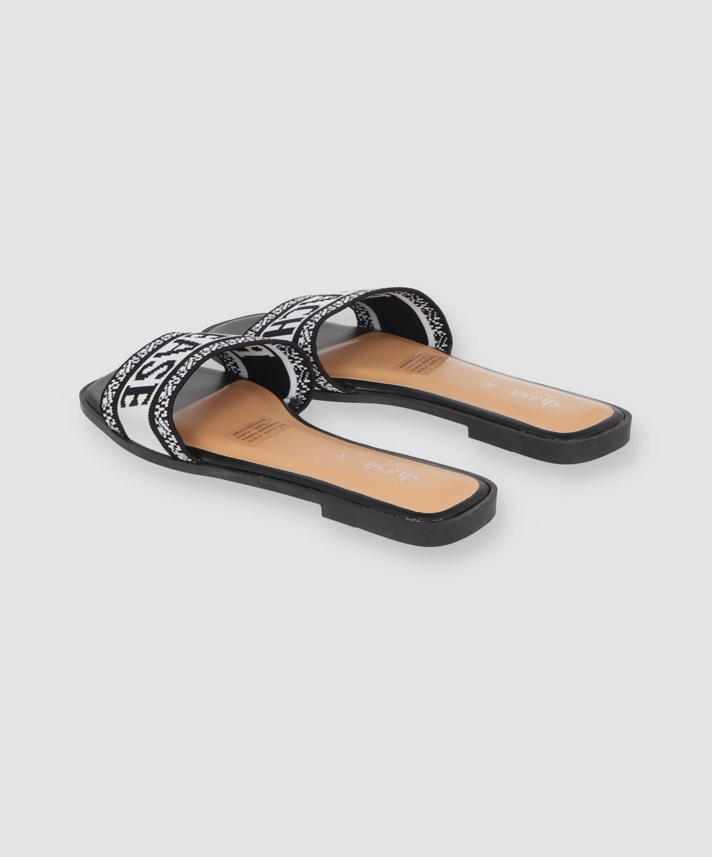 Sandalias Planas Beach Please Tejido NEGRO