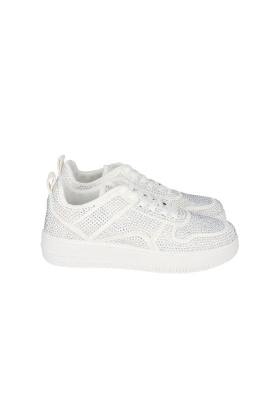 Tenis casuales multibrillos BLANCO