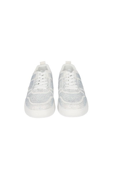 Tenis casuales multibrillos BLANCO