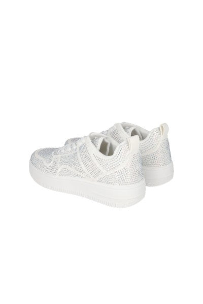 Tenis casuales multibrillos BLANCO