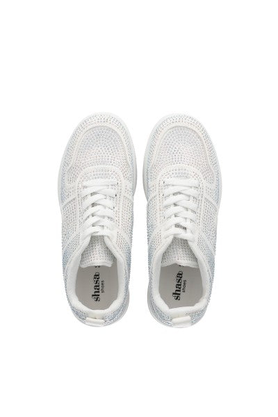 Tenis casuales multibrillos BLANCO