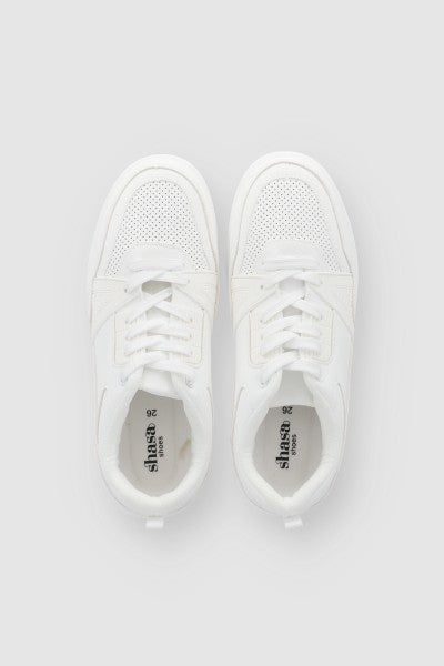 Tenis Casual Perforaciones Al Frente BLANCO