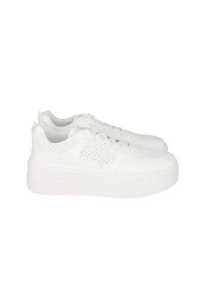 Tenis Retro Plataforma Perforados BLANCO