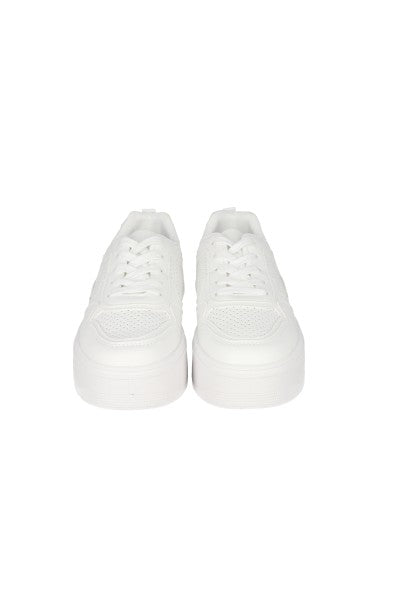 Tenis Retro Plataforma Perforados BLANCO