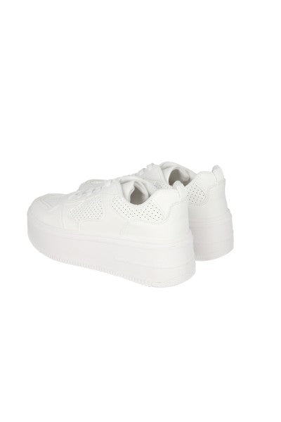 Tenis Retro Plataforma Perforados BLANCO