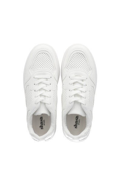 Tenis Retro Plataforma Perforados BLANCO