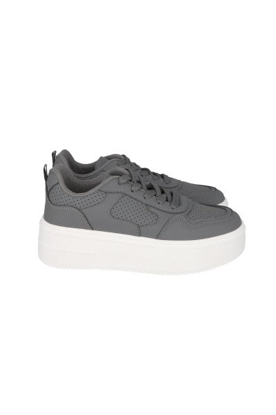 Tenis Retro Plataforma Perforados GRIS