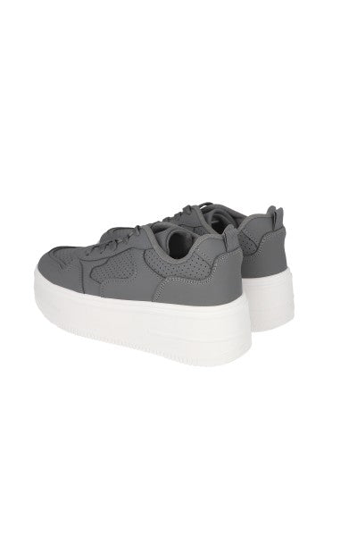 Tenis Retro Plataforma Perforados GRIS